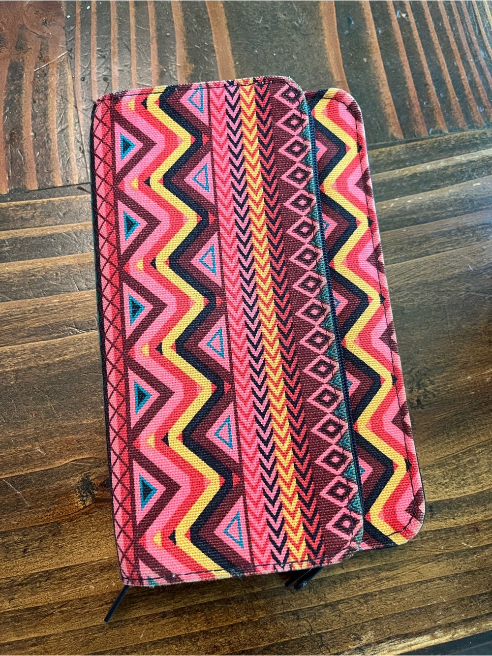 Colorful Aztec Print Zip Wallet - Picture 1 of 7